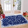 Christmas Runner Rug, Washable Non-Slip Kitchen Hallway Carpet, Soft Low Pile Snowflake Rug for Entryway, Bedside, or Laundry Room - 2 of 4