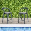Modern Bar Stools Set of 2 - Sleek Low Back Height Stools Comfortable Indoor for Kitchen, Dining & Outdoor Use, Durable & Comfortable Design - 2 of 4