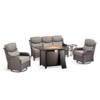 Buenhomino Patio Furniture Set with Fire Pit Table Wicker Outdoor Swivel Rocker Patio Chairs High Back Outdoor Couch Conversation Set - 2 of 4