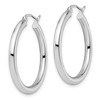 Black Bow Jewelry 3mm Round Hoop Earrings in 14k White Gold, 30mm (1 3/16 Inch) - 2 of 4