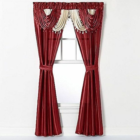 Kate Aurora Satin Semi Sheer Complete 5 Piece Window In A Bag