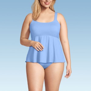 Lands' End Women's Adjustable Scoop Neck Flutter Tankini Top - 1 of 3