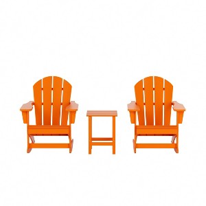 WestinTrends 3 Piece set Outdoor Patio Poly Adirondack rocking chairs with side table - 1 of 4