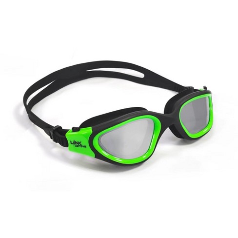 Link Active Wide View Swim Goggles Polarized Uv Protection Open Waters  Indoor Outdoor Pool Anti Fog For Adults - Green : Target
