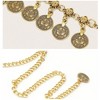 Anna-Kaci Women's Layered Coin Charm Chain Belt with Adjustable Fit and Textured Detailing 43.5x1.5in - 3 of 4