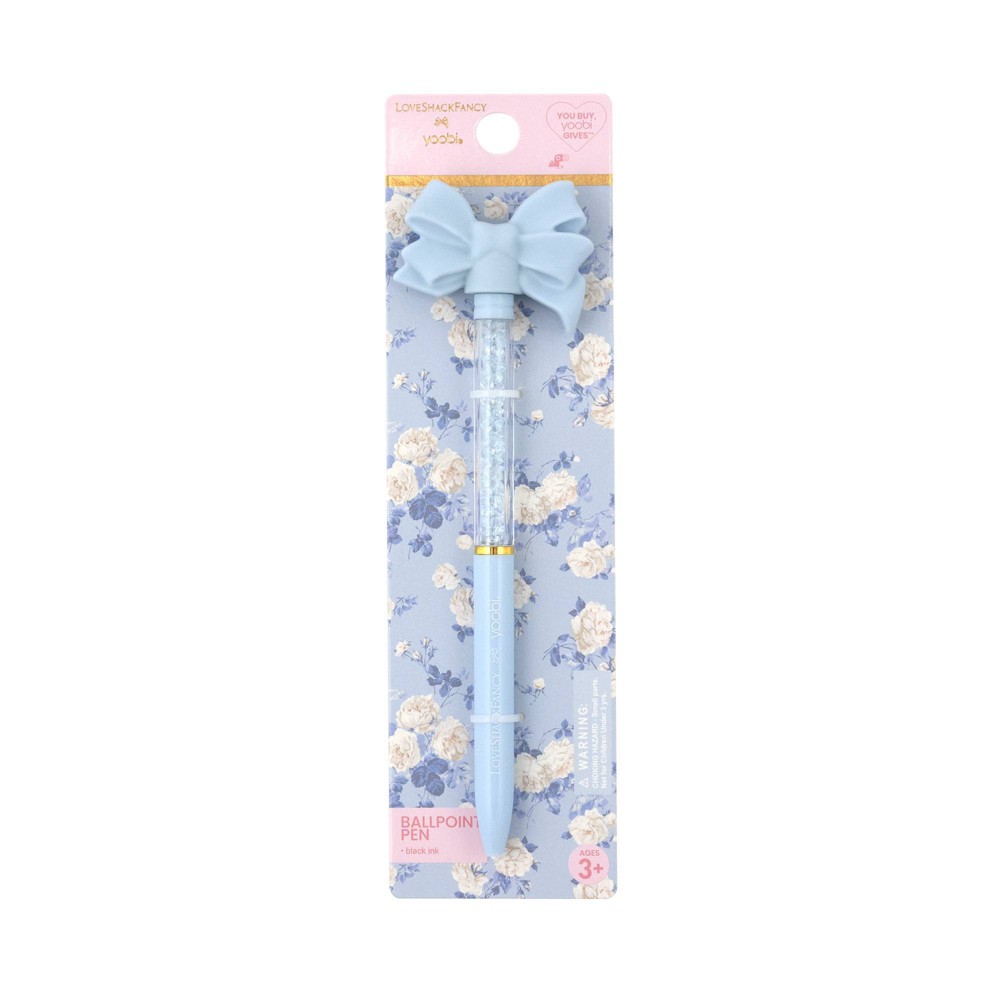 LoveShackFancy x Target - Yoobi Everblooming Rosettes Novelty Ballpoint Pen Whisper Blue