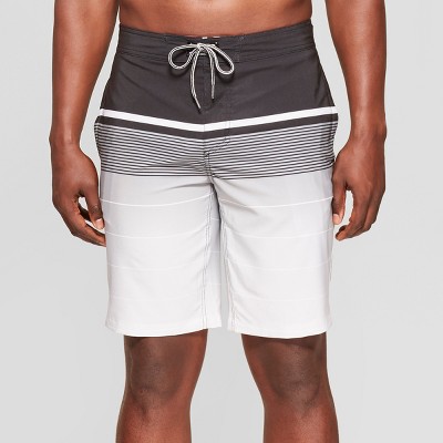 Men's 10" Striped Board shorts - Goodfellow & Co™ Black/White