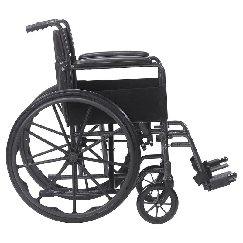 Drive Medical Silver Sport 1 Wheelchair with Full Arms and Swing away Removable Footrest, 2 of 6