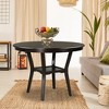 Costway 42'' Round Dining Table 2-tier Kitchen Living Room Table  w/Storage Shelf - 2 of 4