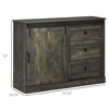 NicBex Sideboard Cabinet Farmhouse Kitchen Buffet Cabinet with 3 Drawers and Sliding Barn Door for Kitchen,Living Room,Dark Gray - 3 of 4