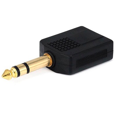 Monoprice 1/4in (6.35mm) TRS Stereo Plug to 2x 1/4in (6.35mm) TRS Stereo Jack Splitter Adapter, Gold Plated