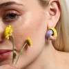 SOHI Women's Lemon Yellow:Blush Pink The Overlap Stud Earrings - 3 of 4