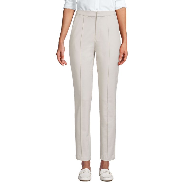 Lands' End Women's High Rise Bi Stretch Pintuck Pencil Ankle Pants, 1 of 7