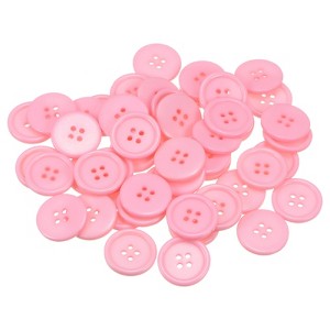 Unique Bargains Resin Craft Snap Round Flat 4-Hole Sewing Buttons 50 Pcs - 1 of 4