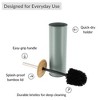 Evideco French Home Goods Metal Toilet Brush and Holder Set With Bamboo Lid - 4 of 4
