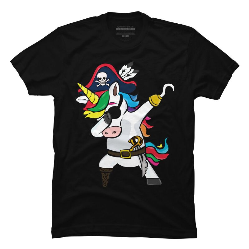 Men's Design By Humans Dabbing Dance Pirate Unicorn Gifts Funny Halloween Costume Gift By lukesstore T-Shirt, 1 of 5