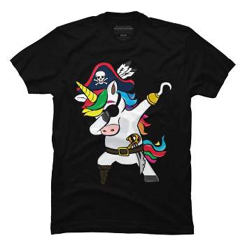 Men's Design By Humans Dabbing Dance Pirate Unicorn Gifts Funny Halloween Costume Gift By lukesstore T-Shirt