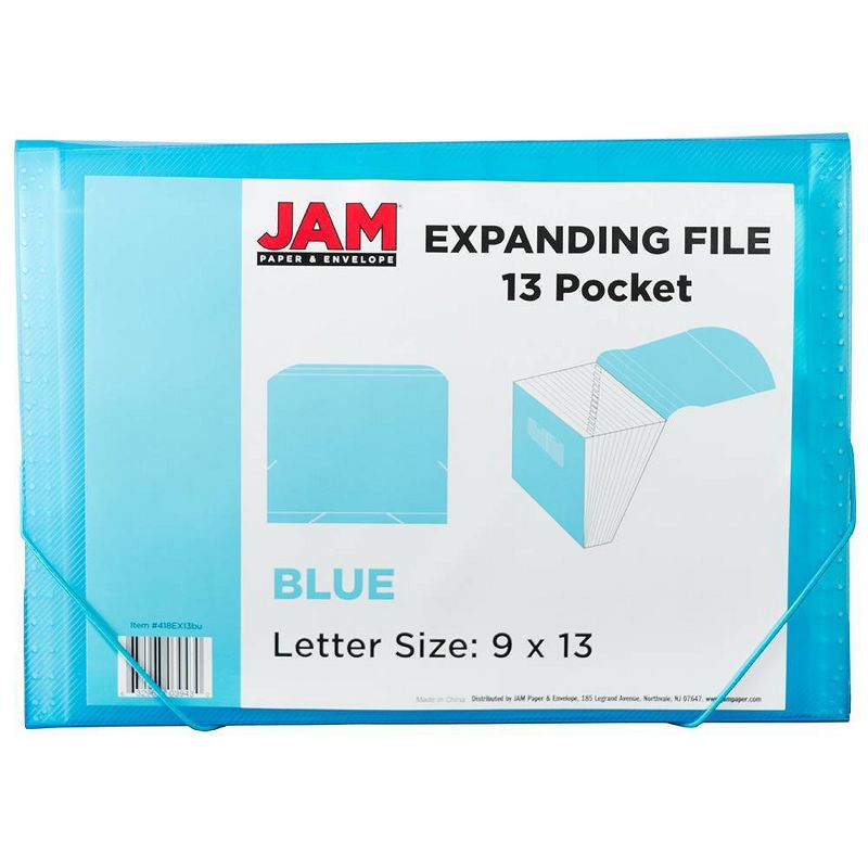 JAM Paper 9" x 13" Plastic Expanding File Folder 13 Pocket - Letter Size, 3 of 4