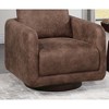 Swivel Accent Chair with Wooden Base and Low-Profile Modern Design for Living Room - 4 of 4