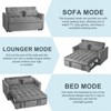 PexFix 3 in 1 Convertible Sleeper Sofa Bed Pull Out Couch Adjustable Backrest Velvet Loveseat Futon Sofa with Pillows for Living Room Dark Gray - 2 of 4