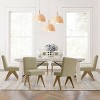Upholstered Dining Chairs Set of 6, Modern Solid Wood Armless Kitchen Chairs with Linen Fabric and Comfortable Cushioned Seat - Panipeachy - 2 of 4