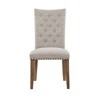 Asian Hardwood Solids and Engineered Wood Side Chair (Set of 2) with Button-Tufted Back, Nailhead Trim, Modern Ranch Styling - 3 of 4