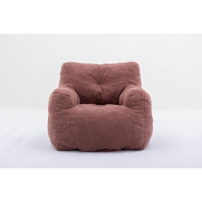 Tramull Plush Teddy Fabric Bean Bag Chair, Memory Foam Filled Lounger for All Ages