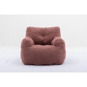 Tramull Plush Teddy Fabric Bean Bag Chair, Memory Foam Filled Lounger for All Ages - 1 of 4