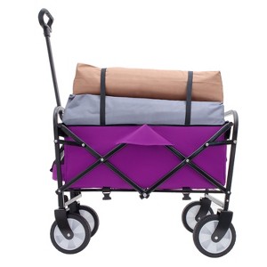 Foldable Beach Wagon Cart,Collapsible Utility Wagon for Camping,Shopping,Sports & Grocery,Durable & Easy to Carry - 1 of 4