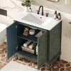 30" Vintage Bathroom Floor Cabinets With Rectangle Ceramic Sink,2-Doors Bathroom Floor Cabinet With Adjustable shelves-Cuddlewood - 3 of 4