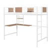 PAGED Simple Metal Loft Bed Bunk Bed with Desk, Twin Size Bed Frame with Storage Shelves, Ladder and Guardrail for Kids, Teens, Adults - 4 of 4