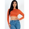 Slickblue Women's Long Sleeve Cropped Top, Crew Neck, Stretch Jersey, Casual Fit, Multiple Color Options, Size S-L - 2 of 4