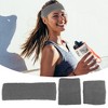 Unique Bargains Stretchy Cotton Blend Sweat Absorbing Sport Headband Wristband Gray 3 pcs - 2 of 4