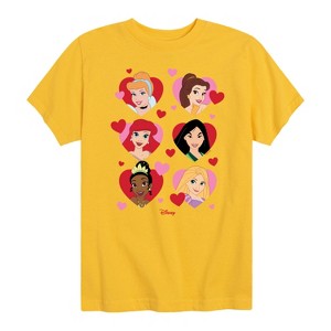 Girls' - Disney Princess - Princess Heart Grid Short Sleeve Graphic T-Shirt - 1 of 4