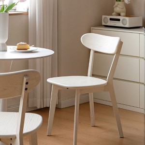 NicBex Solid Wood Upholstered Dining Chair, Rustic Wooden Kitchen Chairs with Wide Curved Backrest, Chair for Dining Room Kitchen - 1 of 4