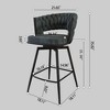TiramisuBest Set of 2,28" Counter Bar Stools, Modern PU Leather Upholstered Chairs with Metal Frame & Footrest for Kitchen Island & Dining(Black) - 4 of 4