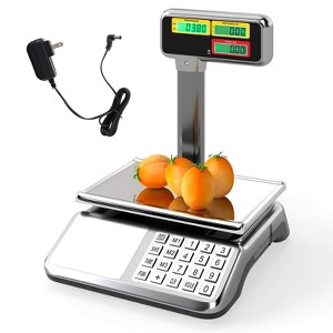 Costway 88lb Price Computing Scale with Pole Dual LCD Display,Counting Function for Retail - 1 of 4