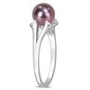 EVERLY JEWELRY |Multi-color Option Pearl Gemstone and Diamond Sterling Silver Ring. - 2 of 4