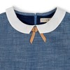 Girls' Organic Empire Waist Peter Pan Collar Chambray Dress, Infant - 2 of 3