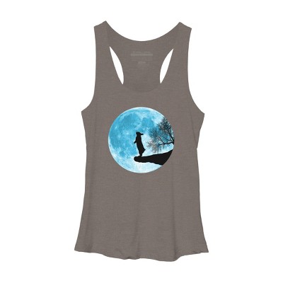 Women's Design By Humans Moon Bunny By Maryedenoa Racerback Tank Top