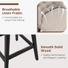Beautyolove 29 in. Beige Fabric Upholstered Bar Height Swivel Bar Stool with Solid Wood Frame (Set of 2) - 4 of 4