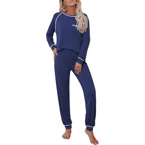 Ekouaer Pajamas Set for Women Soft Comfy Pjs Sets Long Sleeve Sleepwear Loungewear - 1 of 4