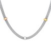 Steeltime 18" tri toned stainless steel beads mesh necklace - 2 of 4