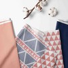 Bacati - Girls Triangles Coral Navy 3 pc Crib Bedding Set - 2 of 4