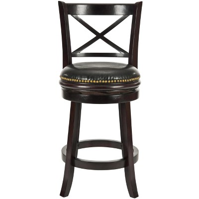 Butler Counter Stool - FOX7003 - Cappuccino/Black - Safavieh Couture