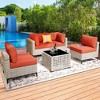 XIZZI 5PCS Furniture Set, Rattan Modular Sectional Sofa, Outside Coversation Set with Solar Coffee Table for Porch Balcony Backyard Poolside - 3 of 4