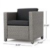 Christopher Knight Home Puerta Outdoor Wicker 4 Seater Club Chair Set with 2 C-Shaped Tables - 3 of 4