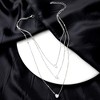 HTUTWOO 3 Tier Boho Necklaces, Dainty Rhinestones Star Layered Choker Necklaces Fashion Love Pendant, Adjustable Layering Necklaces for Women - 3 of 4