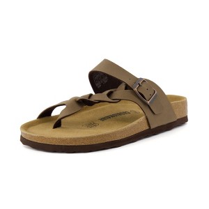 CUSHIONAIRE Women's Libby Cork footbed Sandal with +Comfort and Wide Widths Available, - 1 of 4