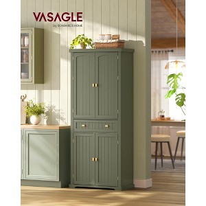 Farmhouse Pantry Cabinet, 71.7" Tall Freestanding Storage with Beadboard Doors, Drawer, 6 Adjustable Shelves, Wall Anchor Kit - 1 of 4